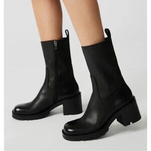 Steve Madden - Black Chunky Heel Ankle Boots